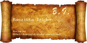 Baszista Izidor névjegykártya